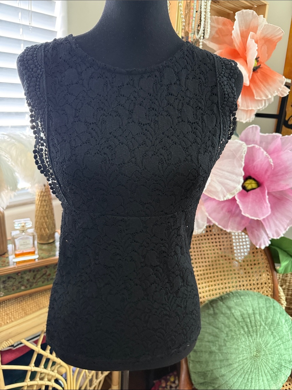 Free People Intimately Black Lace Racerback Femme Fatale Bodycon Tank Top